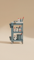 Industrial Cleaning Supply Cart with Locking Compartments